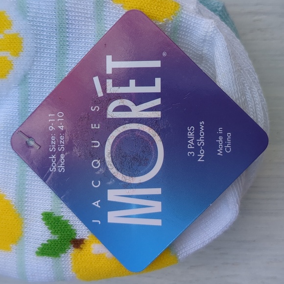 NWT Jacques Moret 3 Pair No Show Lemon Socks - Picture 2 of 7